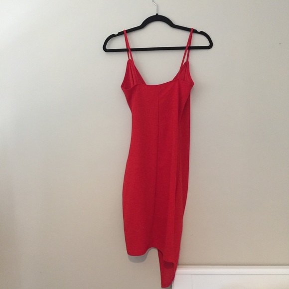 Revamped red asymmetrical dress size small - Picture 5 of 5